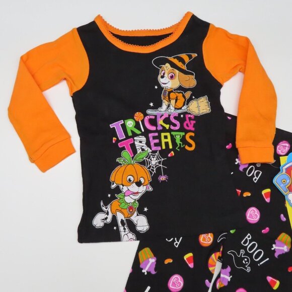 Paw Patrol 4T Toddler Tricks Treats Glow in the Dark Halloween Pajama Set NEW - Picture 3 of 9